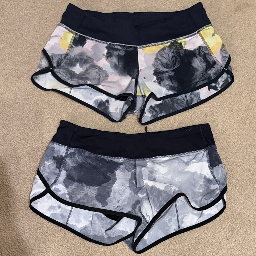Lululemon (2 pair) 2.5 inch original speed shorts size 6